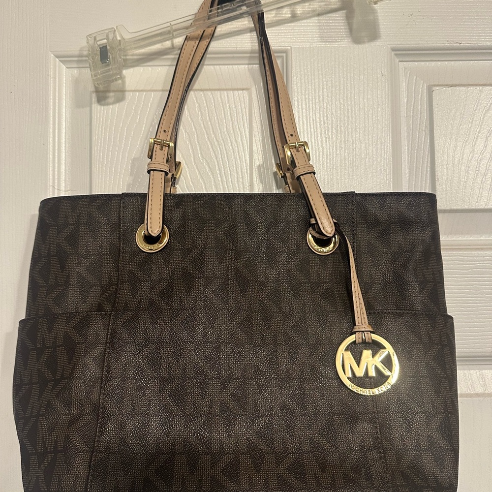 Michael Kors Dark Brown Tote with Gold Accents